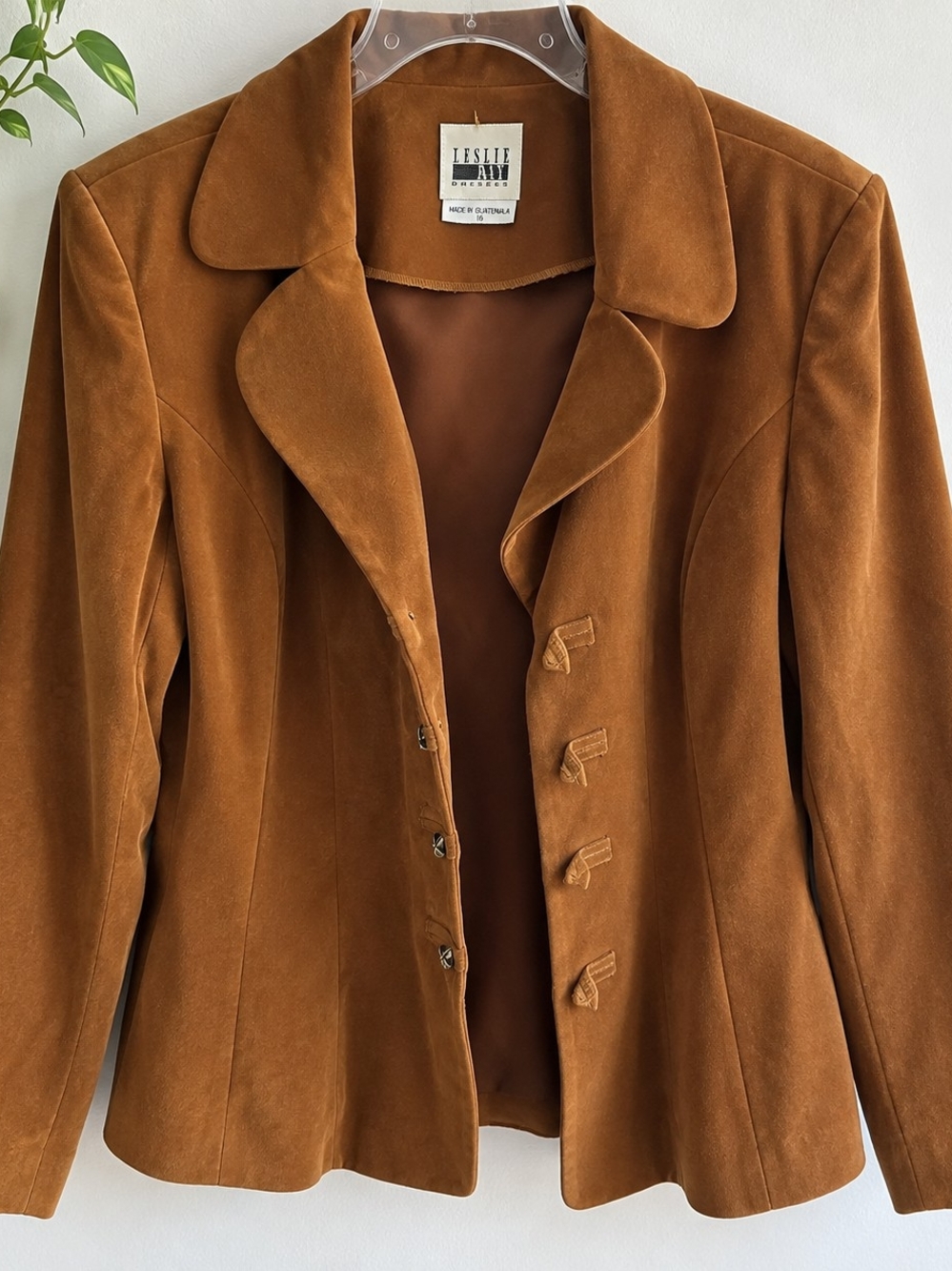 Leslie Fay Suede Blazer in Warm Brown